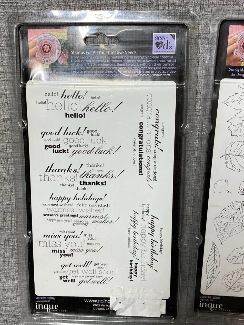 D's Sugar Shoppe Rubber Cling Stamp Sets 3Pc Lot New Old Stock 2007